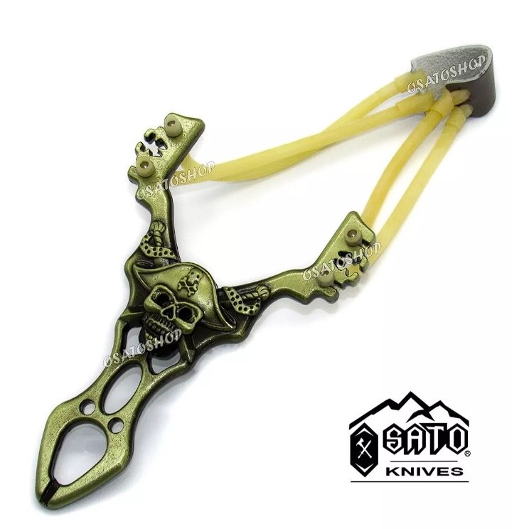 Atiradeira Estilingue Profissional Metal Em Alto Relevo - 3x Mais ...
