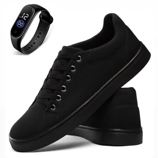 Tênis Sapatênis Sapato Casual Masculino Confortável Lançamento + Relógio Digital - Oferta!!