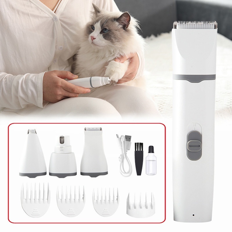 4 em 1 pet grooming trimmer Kit Maquina De Tosa Pet Recarregável Aparadora Profissional Cachorro Gato Baixo Ruído