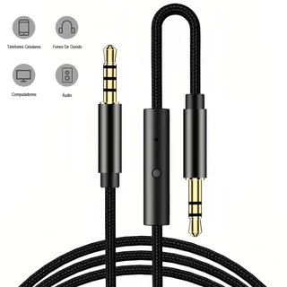 RX-02 P2 X P3 Cabo 3,5mm Cabo De Áudio Com Microfone Para Celular/Headphone/Computador