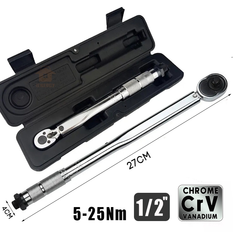 TORQUIMETRO DE ESTALO MINI P/ SOQUETE 1/4 5-25 Nm 0,5kg A 2,5kg