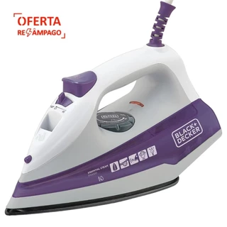 Ferro Black & Decker de Passar Roupas Vapor Spray FX1000 com Base Antiaderente Roxo a seco