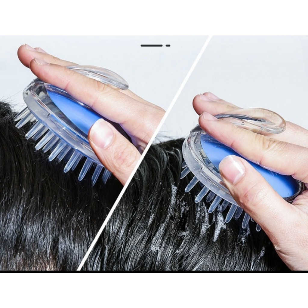 Escova Massageadora Couro Cabelo para Lavar os Cabelos de Silicone Transparente