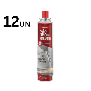 12 Refil Cartucho Gás Butano- Maçarico 400ml/215g Etaniz