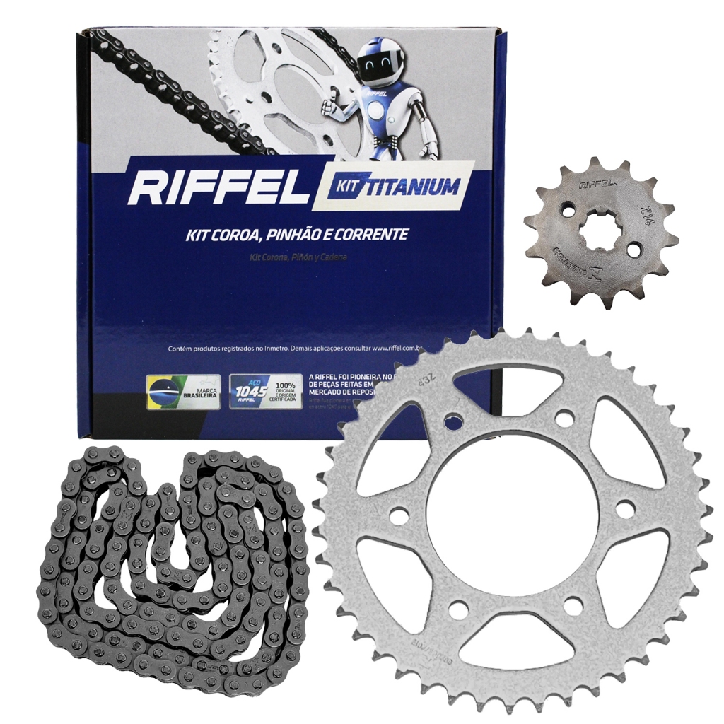 Kit Relação Riffel Ybr 125I Factor 2017 Até 2022 Aço 1045 Reforçada ...