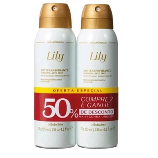 COMBO LILY DESODORANTE AEROSSOL 75 ML O BOTICÁRIO
