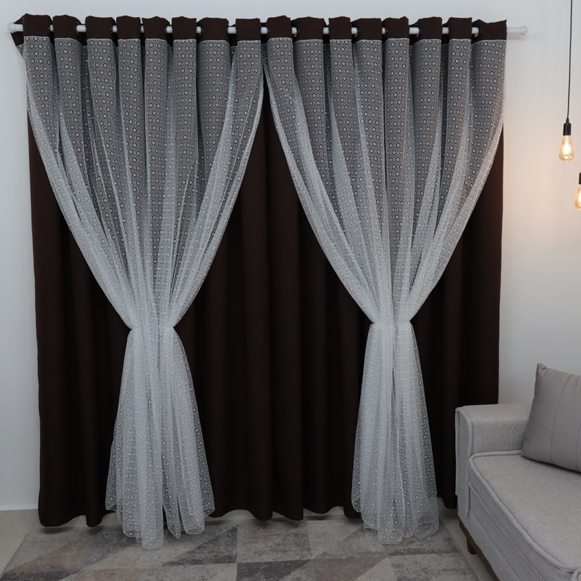 Cortina de Renda com Forro 3,00 X 2,70 Para Sala/Quarto | Shopee Brasil