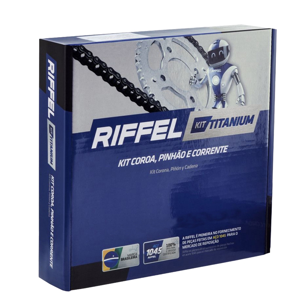 Kit Relação Transmissão Riffel Bros 160 Xre 190 Titanium Aço 1045