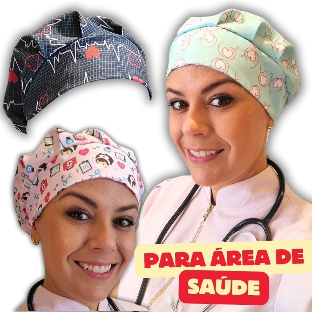Touca cirurgica gorro feminino de enfermagem hospitalar com elástico