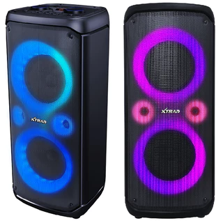 Caixa de Som Bluetooth Amplificador LED com Microfone Sem Fio Xtrad