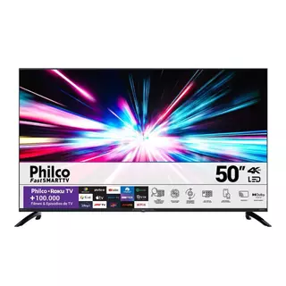 Smart TV 50” Philco PTV50G7PR2CSB 4K Roku TV Led Dolby Audio Bivolt