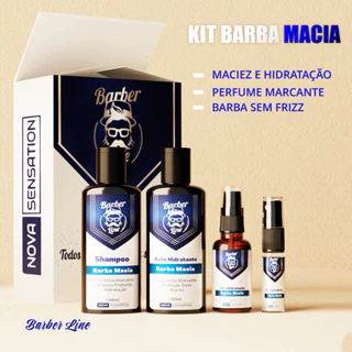 Kit Barba Macia Balm, Perfume Para Barba, Óleo e Shampoo
