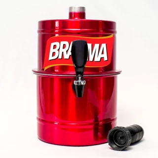 Chopeira Portátil 5,1 L - Vermelha BRAHMA - Torneira Especial - Cervejeira Gela Rápido