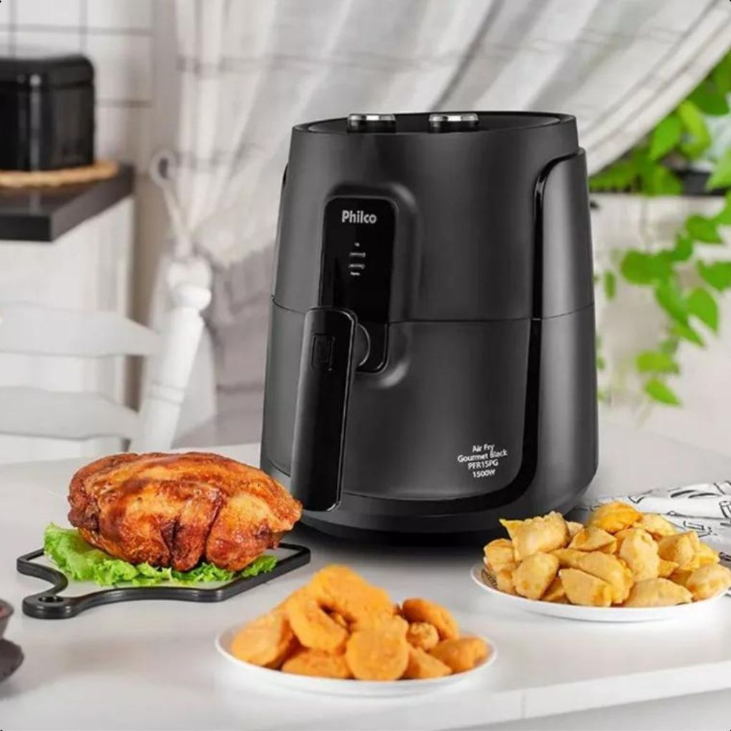 Fritadeira Air Fryer Elétrica PFR15PG Gourmet Black Cesto Quadrado 4,4L ...