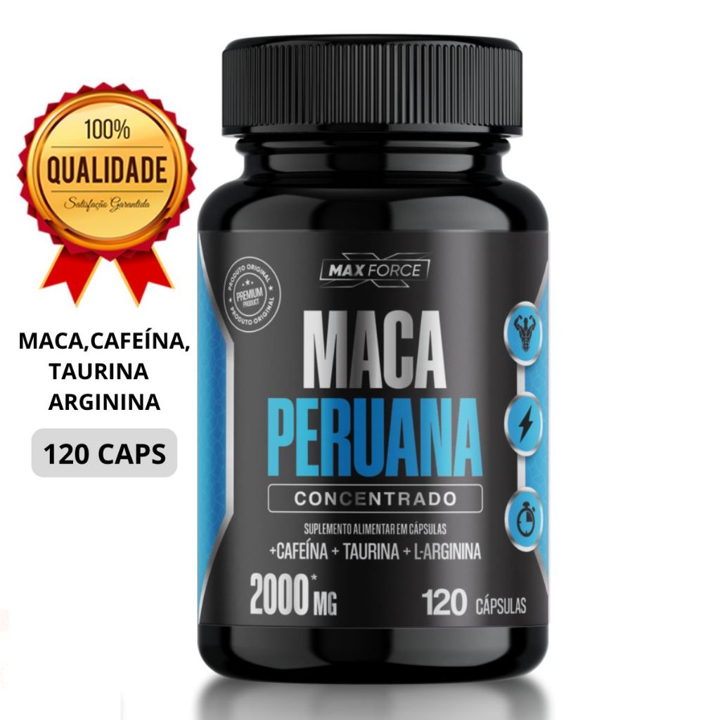 Ma.ca Peru ana com Arginina, Taurina Cafeina 120 capsulas - Max Force