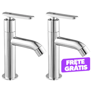 2 Torneiras Banheiro Lavatório Alta Moderna Cromado 1/4 De Volta Pia Mesa Cuba Bancada Melhor Preço