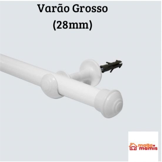 Varão de cortina de Aço 1,5 metros 28mm (grosso) várias cores - Bastão de cortina Aço Ferro