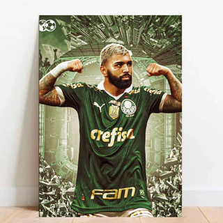 Quadro Placa decorativa Futebol Palmeiras Gabigol c/moldura