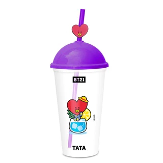 Copo Canudo Bt21 Bts Bangtan Army Kpop Oficial Muda Cor Tata