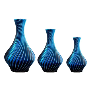 Kit 3x Vasos Modernos Decorativos 3D - Casa - Sala - Escritório