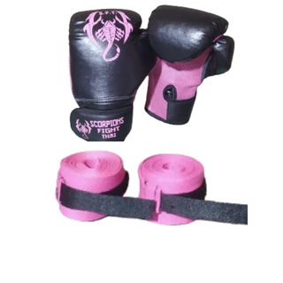 Kit Luvas Muay Thai Boxe Kichcboxing +bandagen