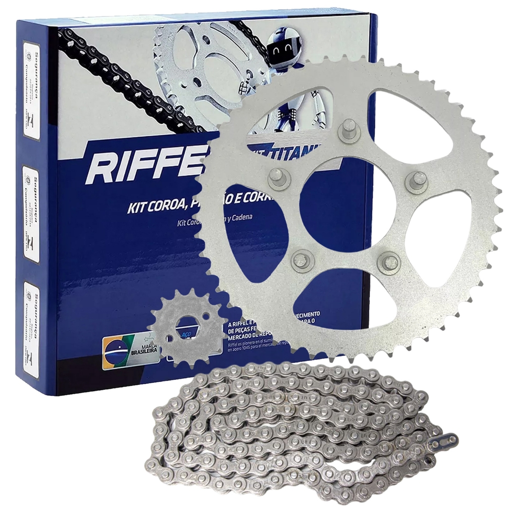 Kit Relação Riffel Xlr 125 1996 A 2003 Titanium Aço 1045 Reforçado ...