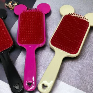 KIT 2 ESCOVAS RAQUETE ORELHINHA - PARA TODOS OS CABELOS - MICKEY - CORES SORTIDAS