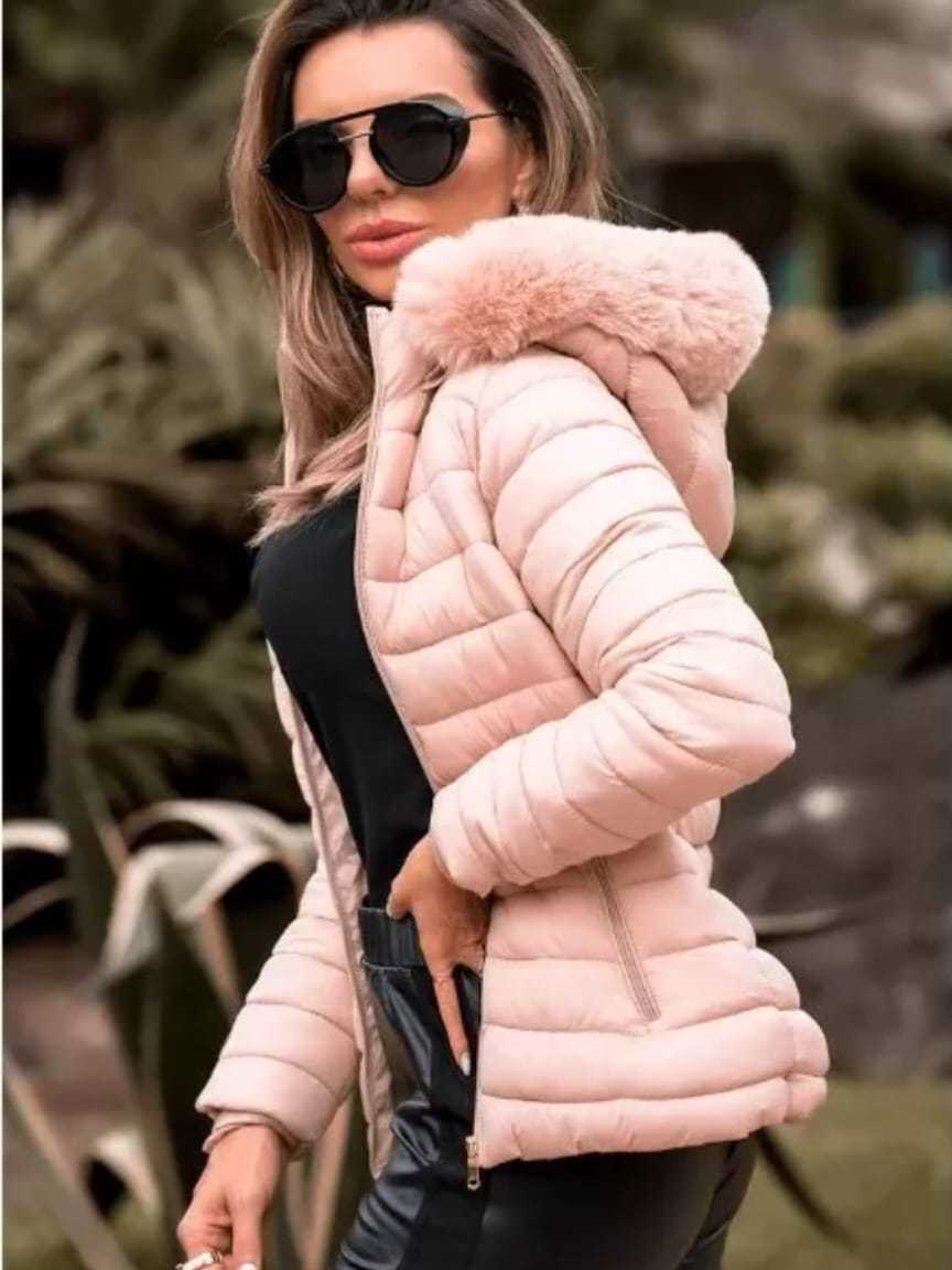 Couro Sintético Casaco De Pelinho Por Dentro Blusa De Frio