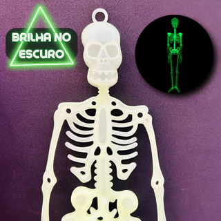 Esqueleto Decorativo Halloween Brilha no Escuro 32CM Perdurável