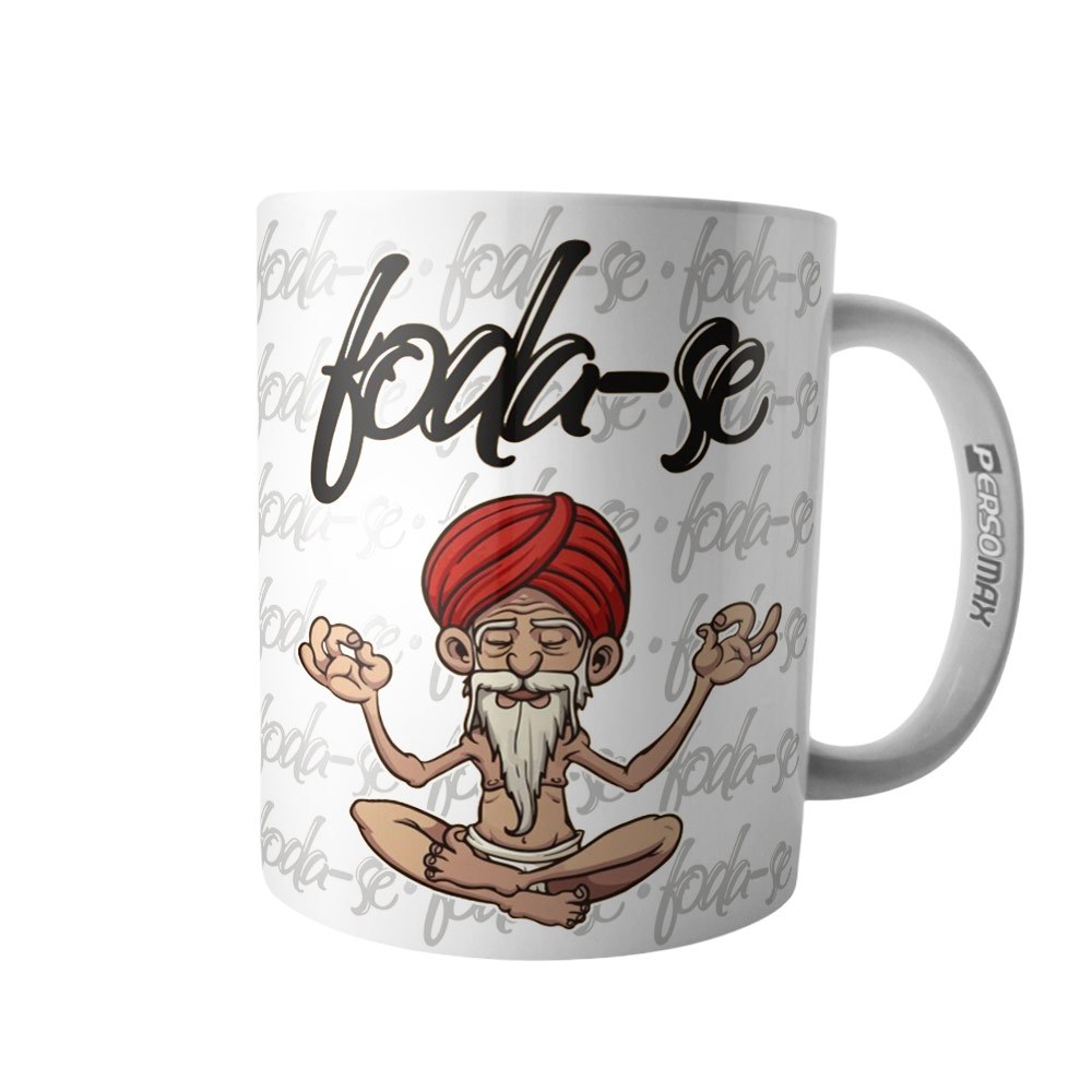 Caneca Foda-se Monge Meditando Divertida Engraçada Meme Yoga Meditação Fodase