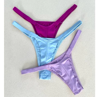 Kit 3 Calcinhas Fio Duplo Biquini Microfibra Premium Intimates Tanga com Tirinhas Lingerie Feminina