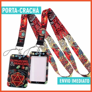 D&D - Dungeons & Dragons - Chaveiro com Cordão e Porta-crachá