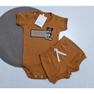 Conjunto bebê Body com short em suedini 100% algodão Linha Premium