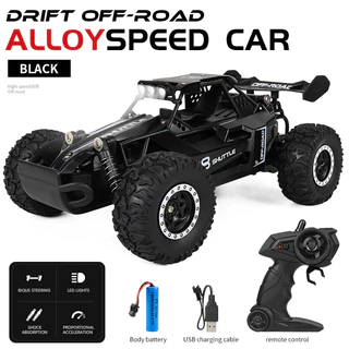 Carro controle remoto DK087 RC Off-Road carro com luz LED metal, 1:16 20km+ 2.4 Ghz