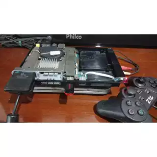 placa 79xxxx + carcaça inferior + botão Power + OPL via pen driver 32GB COM JOGOS MUITO TOP