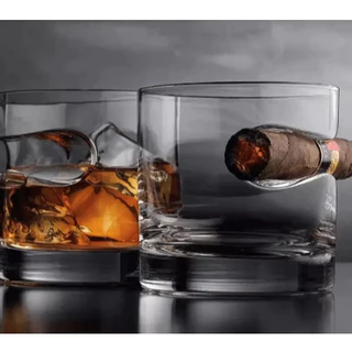 Copo de Vidro Whisky com Porta Charuto 400m