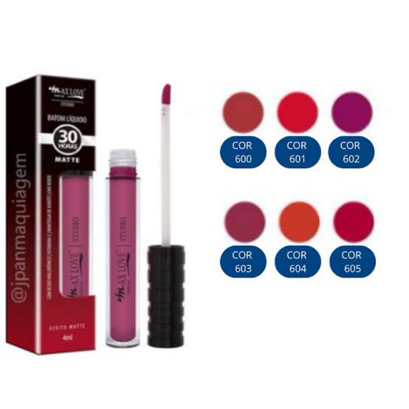 Batom liquido 30 horas Matte Max love | Shopee Brasil