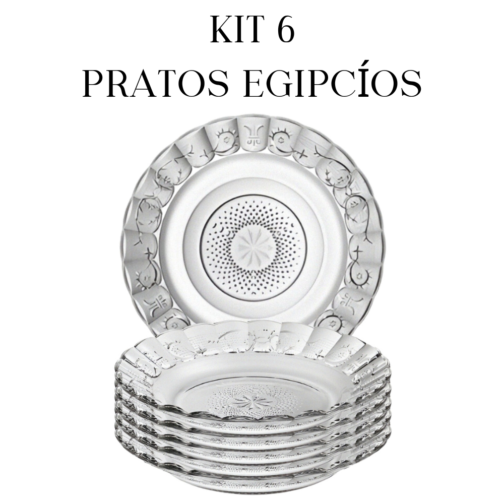 Pratos de Vidro Egípcio Estrela 1 3 6 Transparente Cozinha Elegante Moderno Versátil