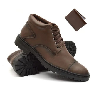 kit bota coturno masculina e carteira