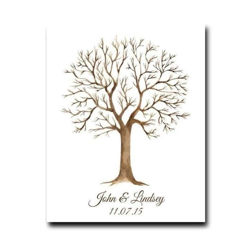 Placa Decorativa Personalizada Para Casamento Árvore Para Digital