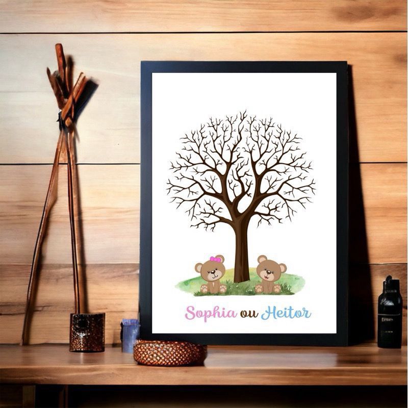 Quadro Para Chá Revelação Árvore Genealógica Personalizada | Shopee Brasil