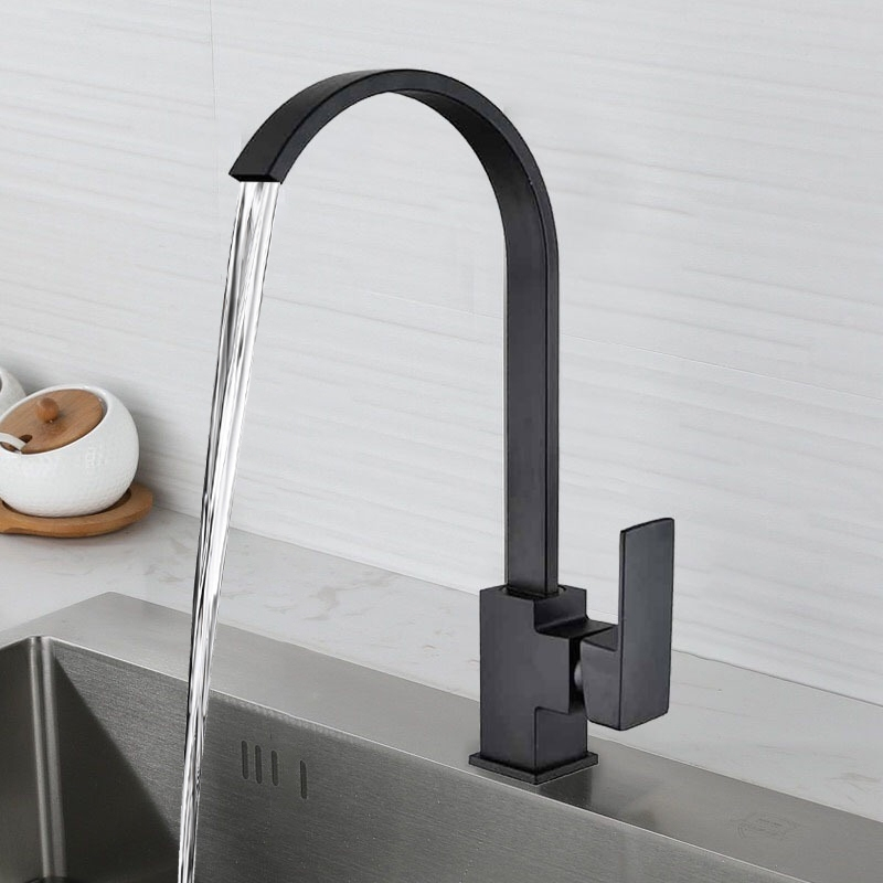 Torneira de Cozinha com Rotação 360° em Cobre - Design Moderno e Flexível, Alta Qualidade e Antibacteriano, Fácil Instalação, Preto Fosco