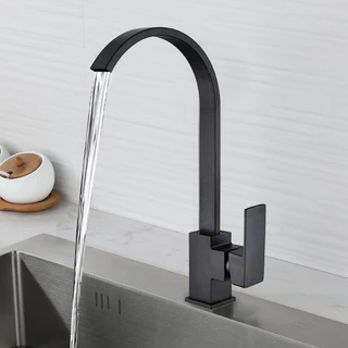Torneira de Cozinha com Rotação 360° em Cobre - Design Moderno e Flexível, Alta Qualidade e Antibacteriano, Fácil Instalação, Preto Fosco