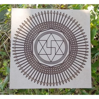 Gráfico Folha Radiestesia Radiônica Queima Keima Karma 20x20cm Mdf 3mm CRU Gravado com Laser - Maq3d