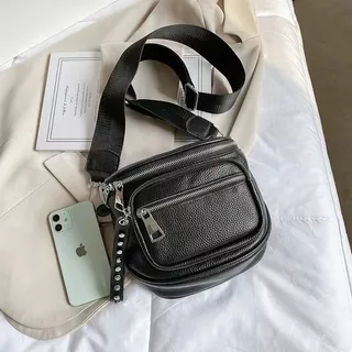 Bolsa Feminina Transversal Tipo Pochete Com Zíper Duplo Moderna Blogueira