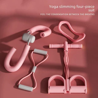 Kit Conjunto de 4 peças de Exercitador Borboleta Adutora Fitness Ginástica Exerc í cios Pilates Yoga P/ treino extensor exercícios em casa academia