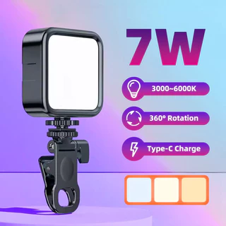 Luz De Preenchimento LED Para Telefone Celular Portátil Ajustável Lâmpada De Vídeo Recarregável Clip Reunião Selfie Ao Vivo