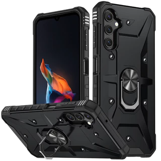 Capa de telefone rígida para choque e queda com suporte de metal Samsung S21 FE S23 A14 5G
