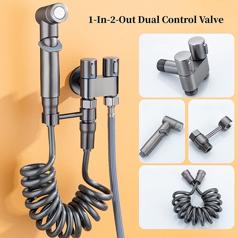 KIT BANHEIRO Ducha Higiênica Duas Saídas De 1/2 Mm Com Registro Conjunto De Pulverizador