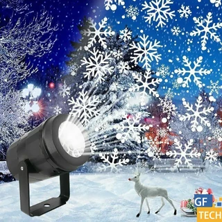 Luminária Projetor Flocos De Neve Giratórios Com Padrão Movimento Para Quarto Natal Luz De Projeção